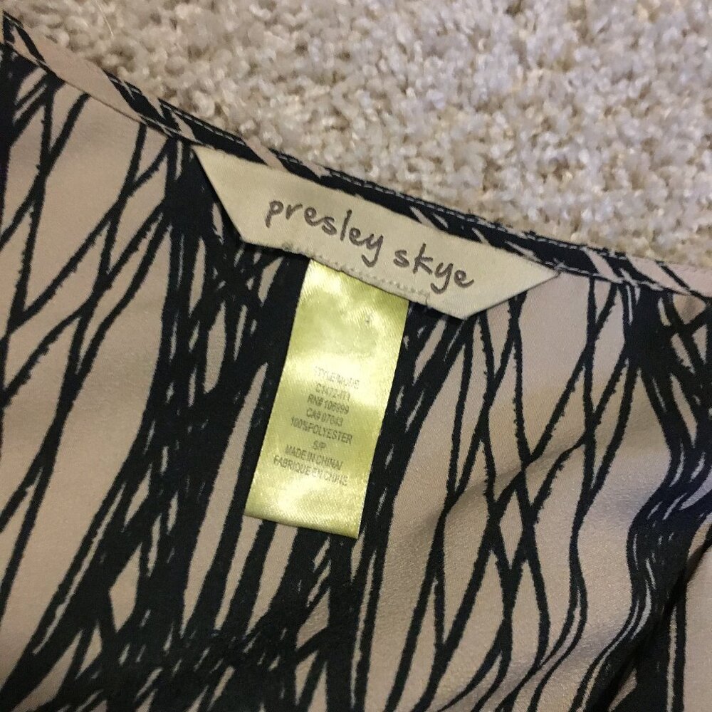 Presley Skye Retro 70s Geometric Tesseract Wrap Dress Tie Back Small - Picture 9 of 15